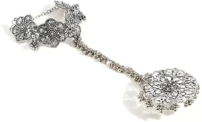 Oxidised Silver Ring Bracelet