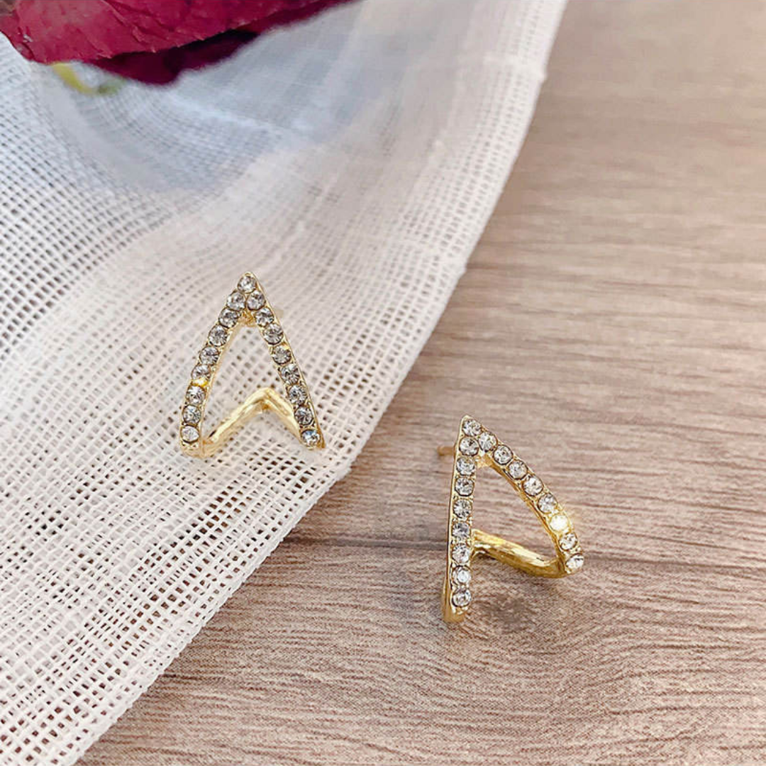 V shaped hoop earrings