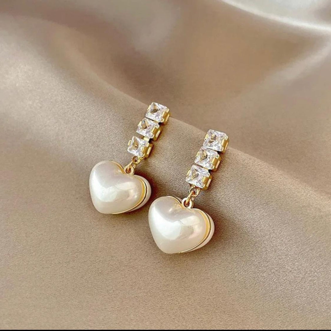 Long Chain Heart Earrings