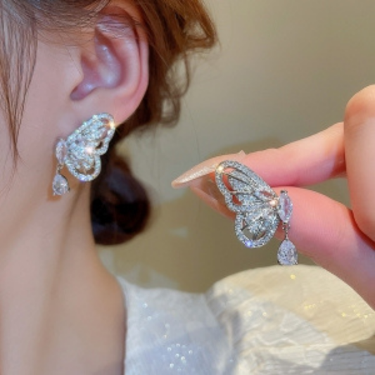 Stone Butterfly Drop Earing