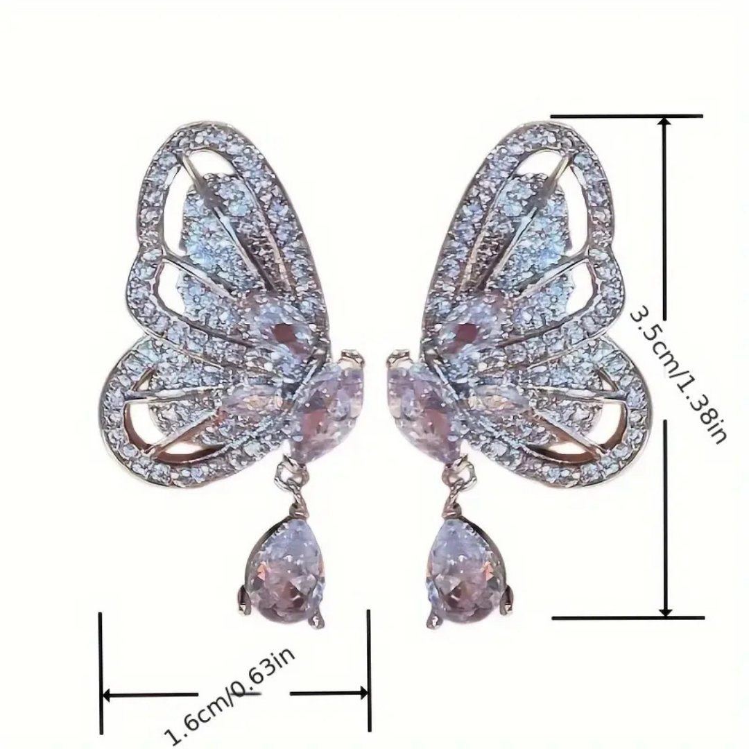 Stone Butterfly Drop Earing
