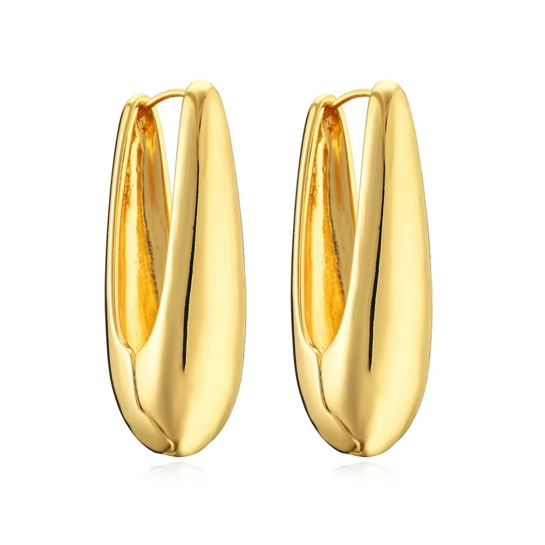 Large Plain U Shape Oval earrings
