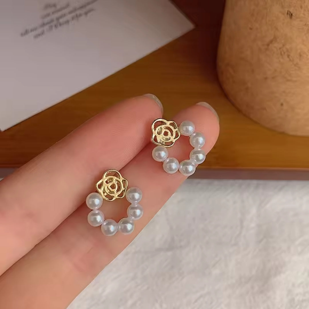 Pearl Hoop Studs
