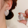 Crystal Leaf Pearl Earrings