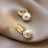 Cute Pearl Hoop Earrings
