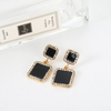 Unique Black Square Geometric Earrings