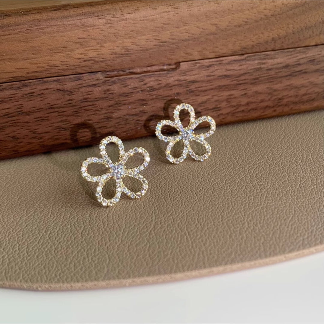 Korean Women Flower Earrings
