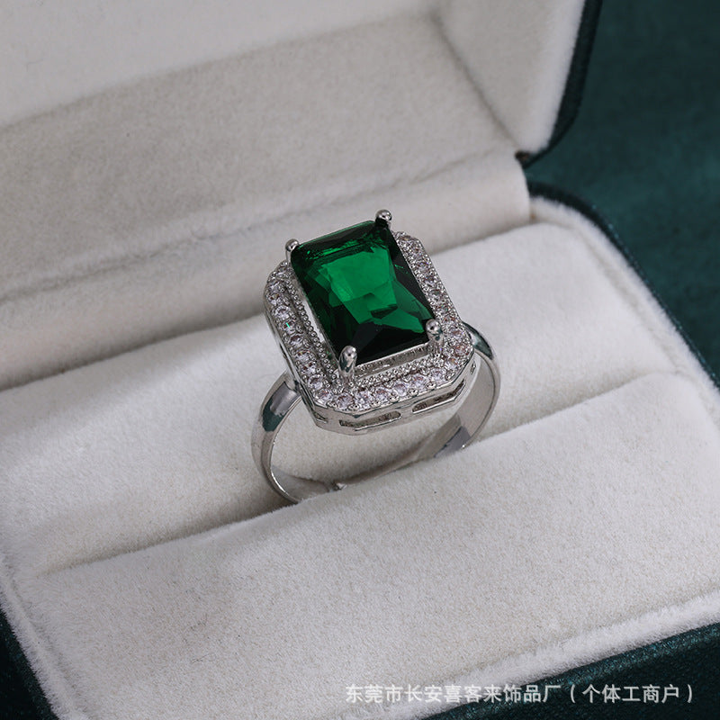 Classic Green Halo Ring