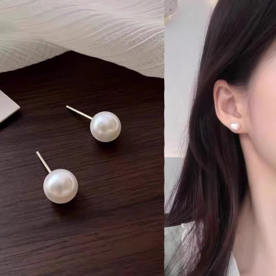 Double pearl earrings