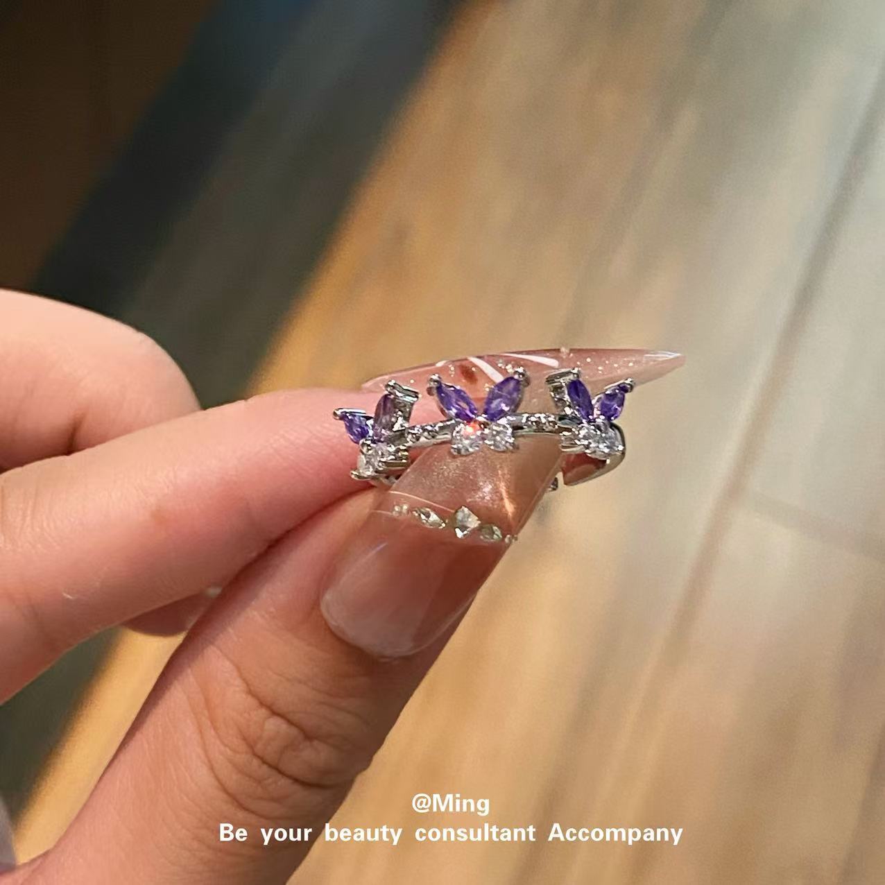 Dual Purple Butterfly Ring