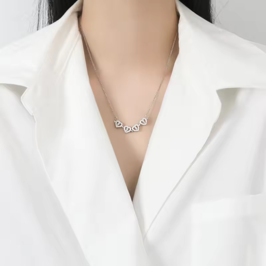 2-in-1 Silver Magnetic Hearts Pendant