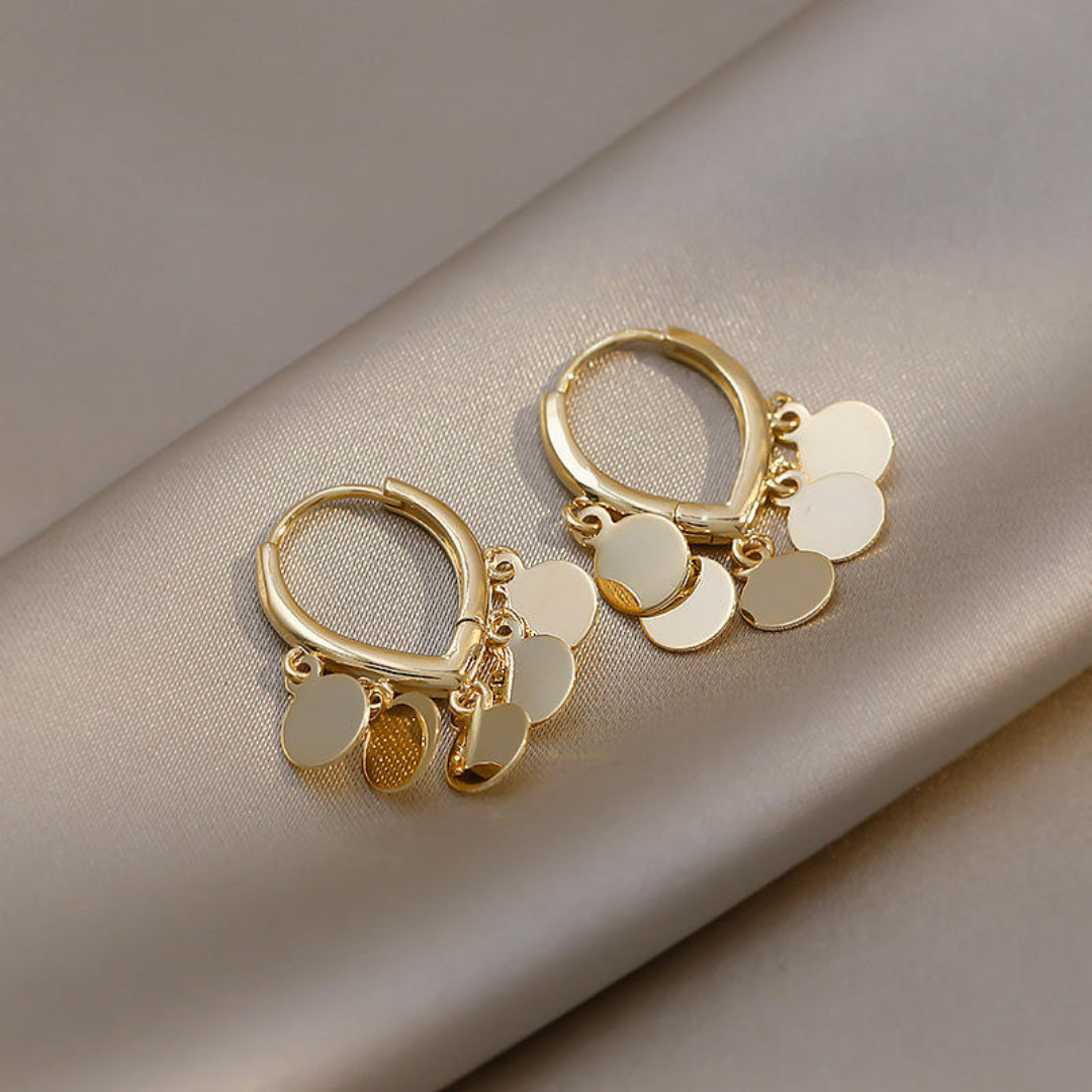 Small Coin Ball Huggies Hoop Earrings