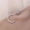 Small moon star earring