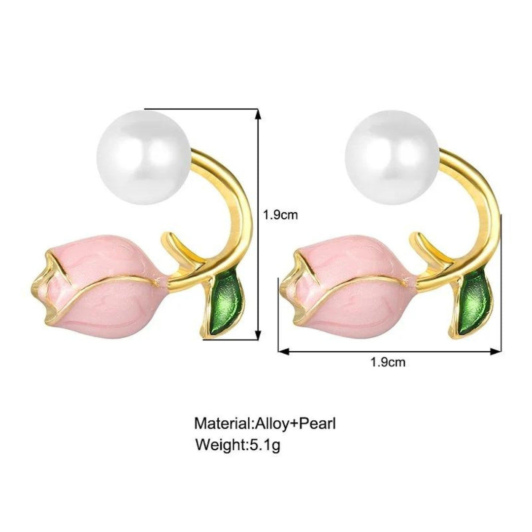 Tulip Flower Stud Earrings | Purple/Pink/Peach