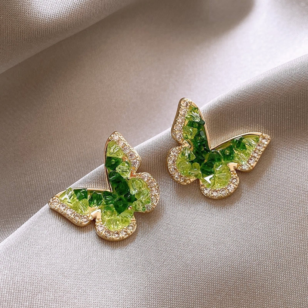 Green drop earrings