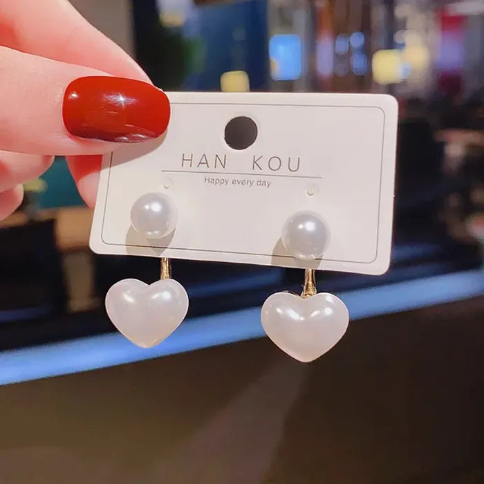 Love Heart Pearl Stud earrings