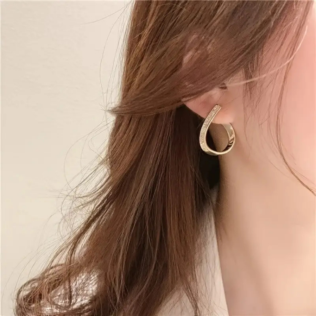 Rhinestone Twisted Earrings