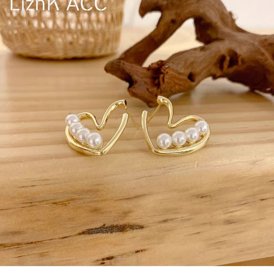 Gold Polish Heart Earrings