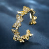 Sparkle Golden Butterfly Ring