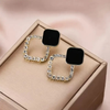 Black Square Shiny Zircon Earring