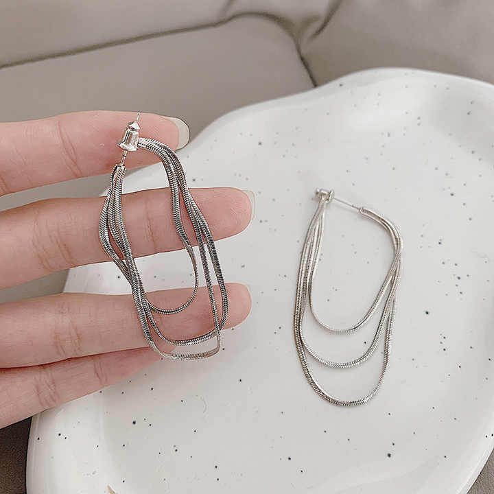 Trendy Silver Chain Earring