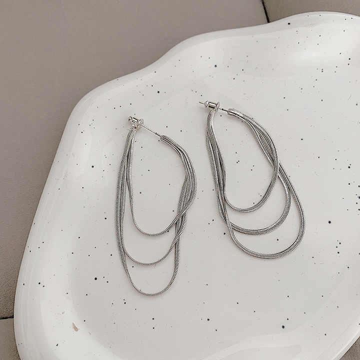 Trendy Silver Chain Earring