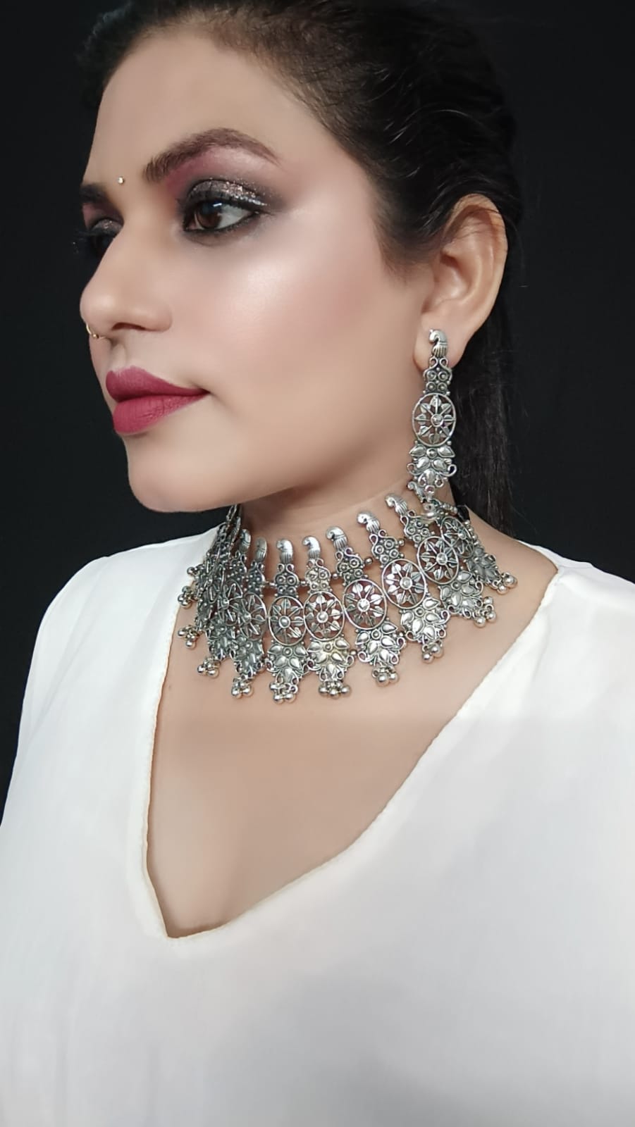 Silver Oxidized Jewelry Set