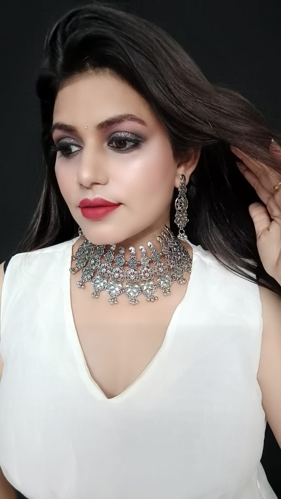Silver Oxidized Jewelry Set