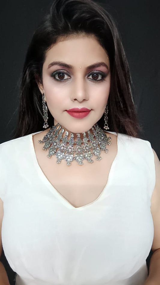 Silver Oxidized Jewelry Set