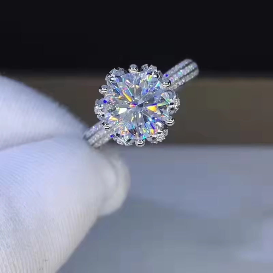 MONSAN FLOWER PROMISE RING | Silver