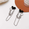 Black Heart chain Earrings