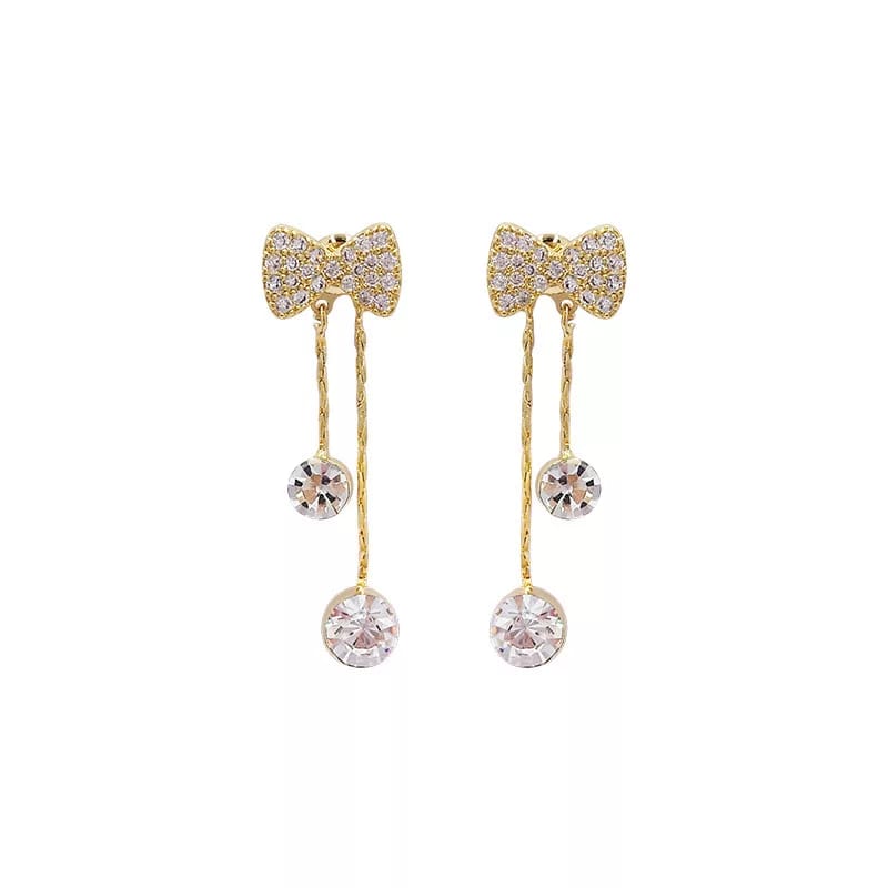 Bowknot Tassel Sweet Stud Earrings