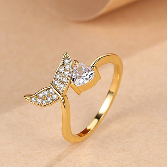 Gold Plated Golden Fishtail Ring