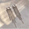 Silver Heart Chain Earrings