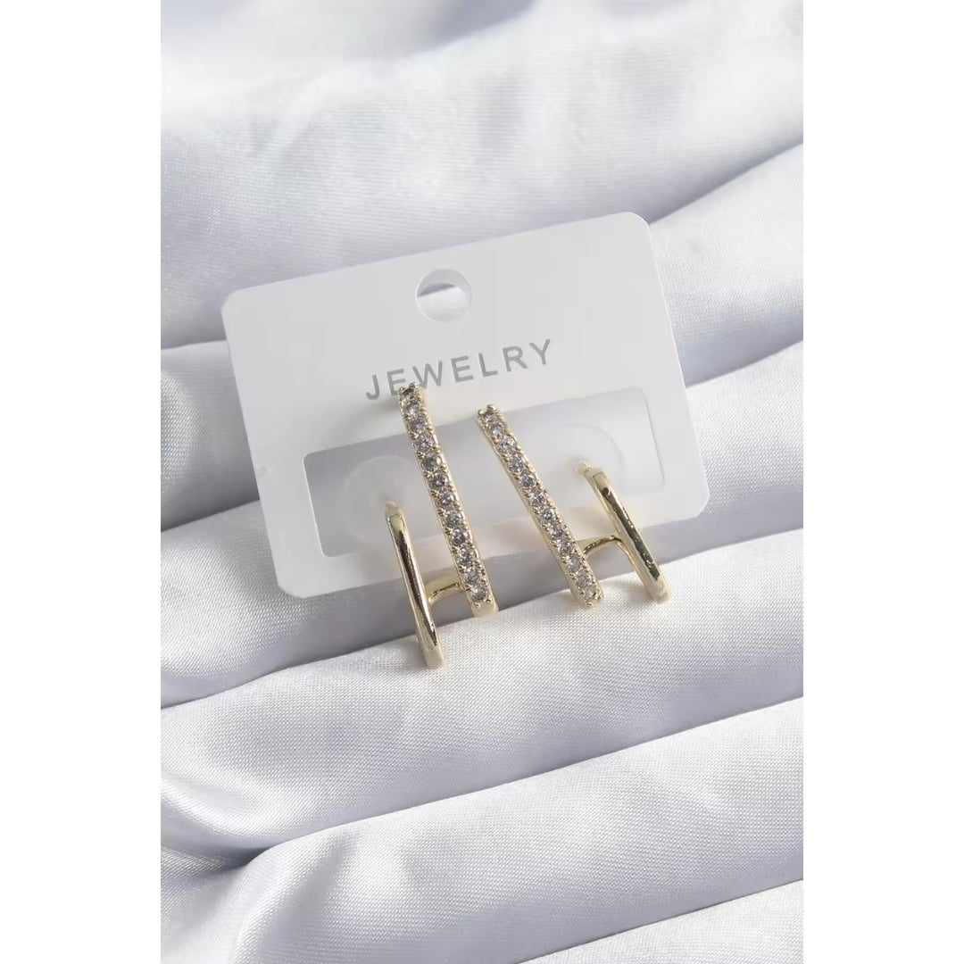 Gold Color Zircon Earrings