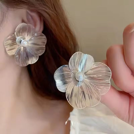 White Flower Earrings