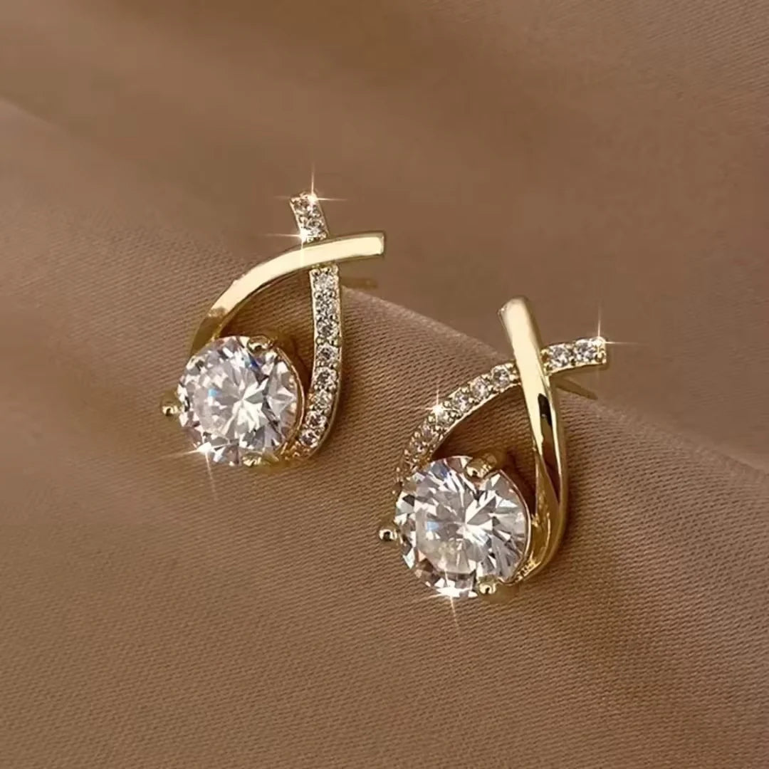 Cross Crystal Earring
