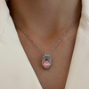 pink crown heart necklace