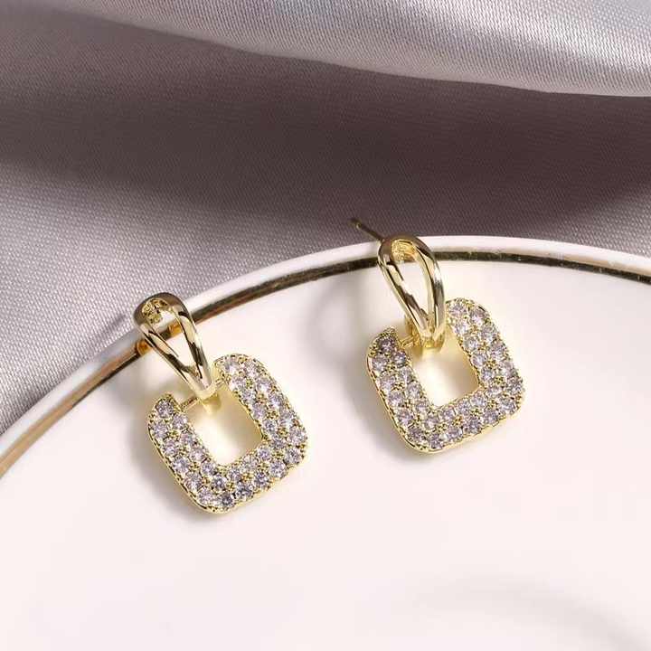 New Square Stone Earrings