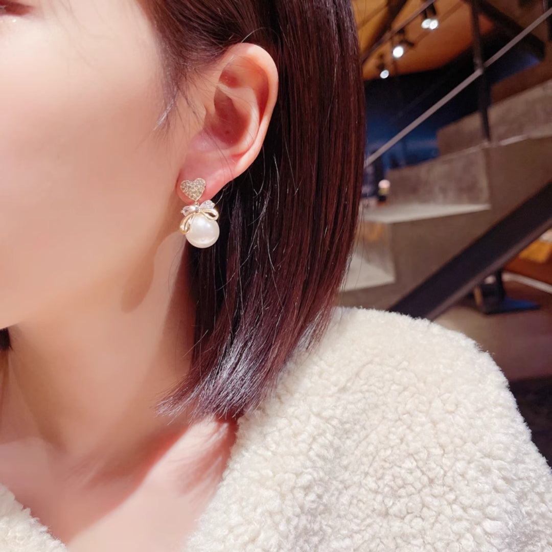 Pearl Bow Earrings