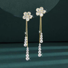 Crystal Flower long earrings