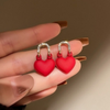 Red Heart Rhinestone Drop Earring