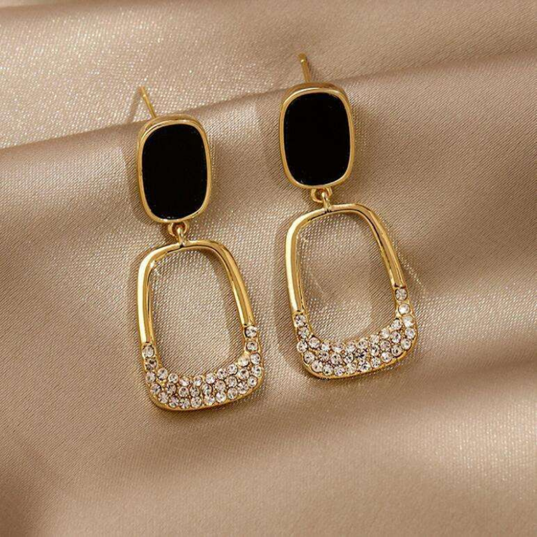 Crystal Black Drop Earring