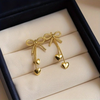 Anti Tarnish Bow Heart Earrings