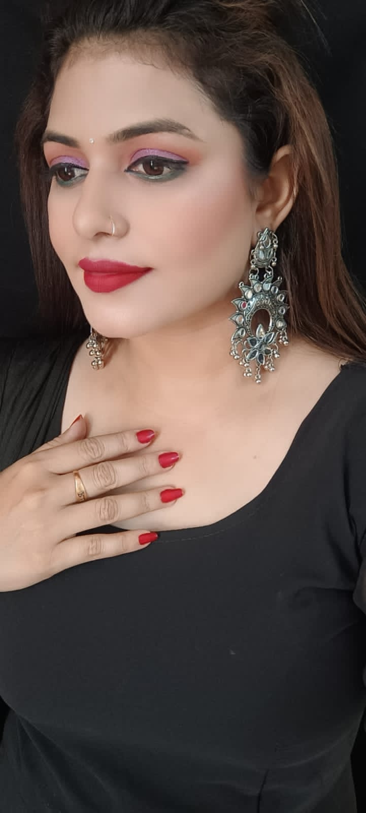 stylish mirror look earrings