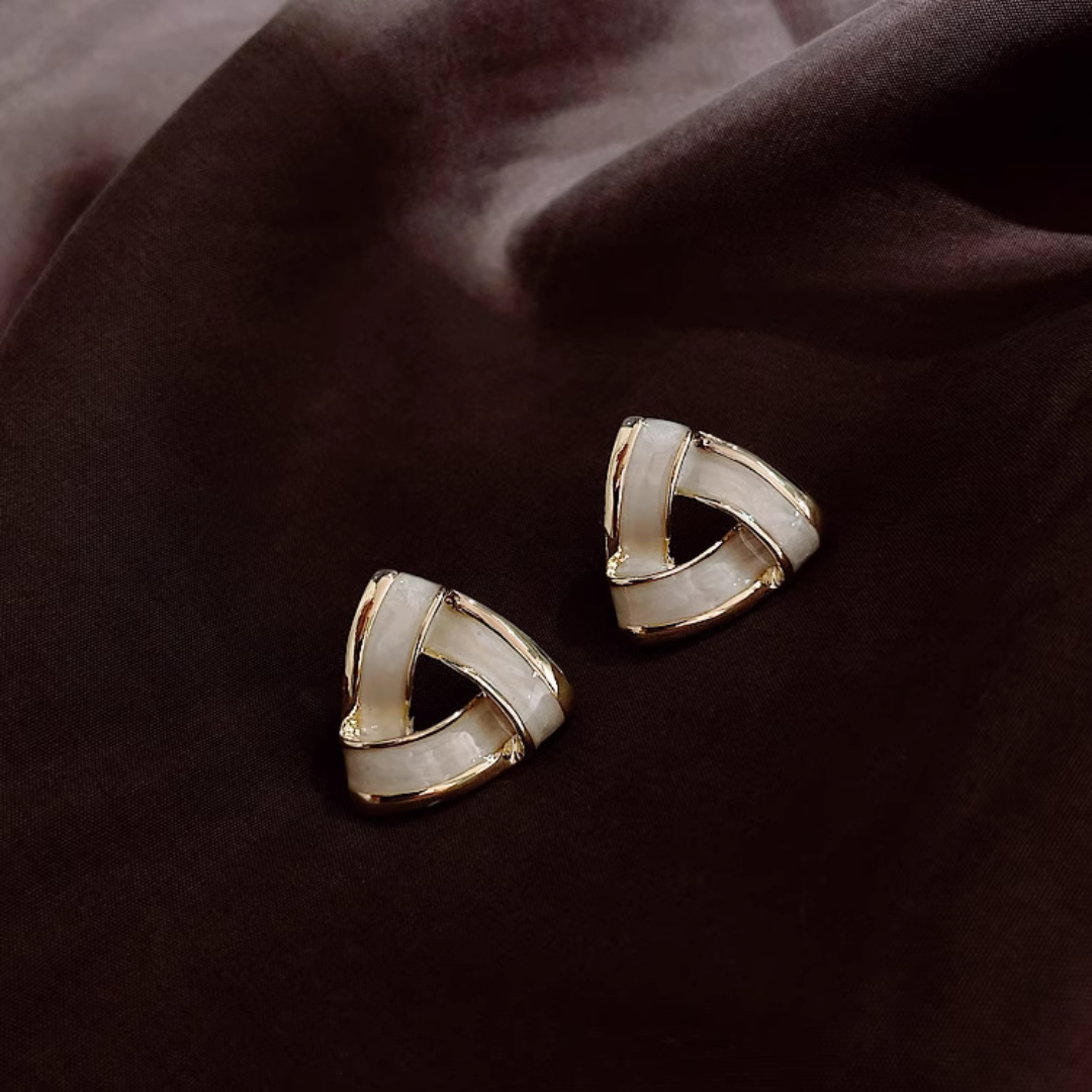 Geometric Triangle Stud Earrings