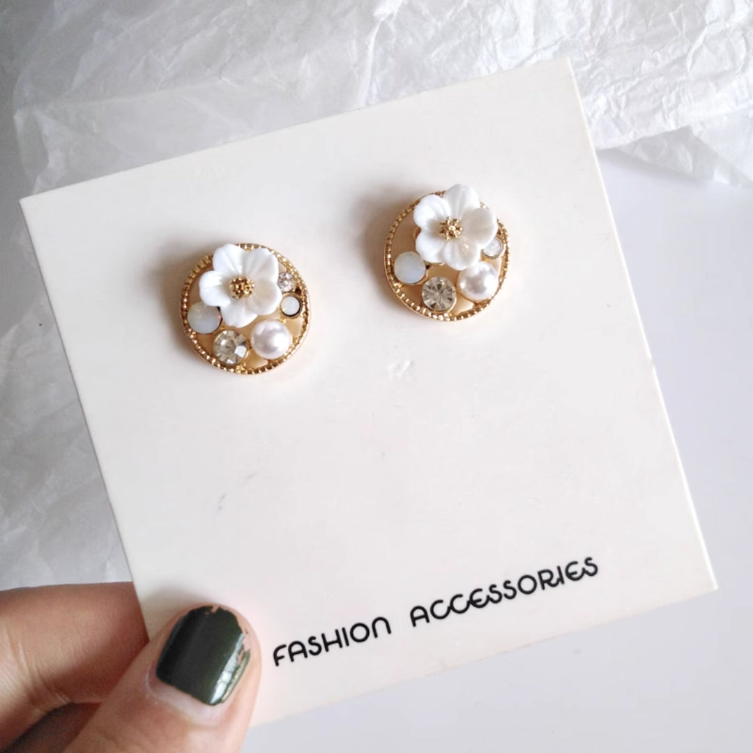 Flower Pearl Wreath Earrings