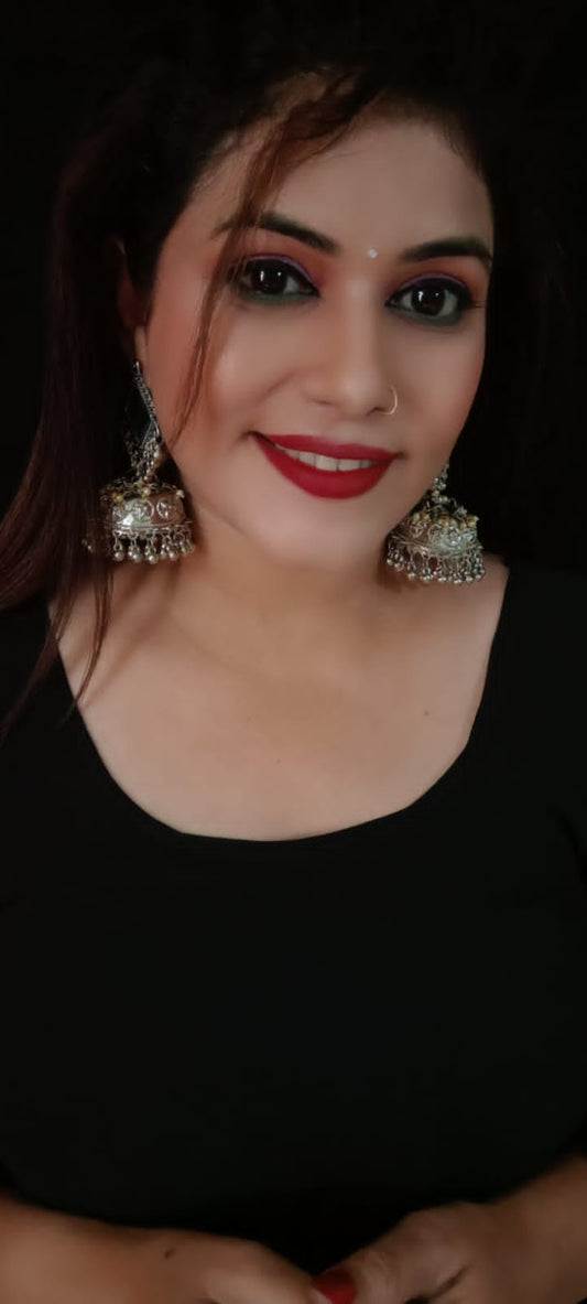oxidized stylish jhumka earrings
