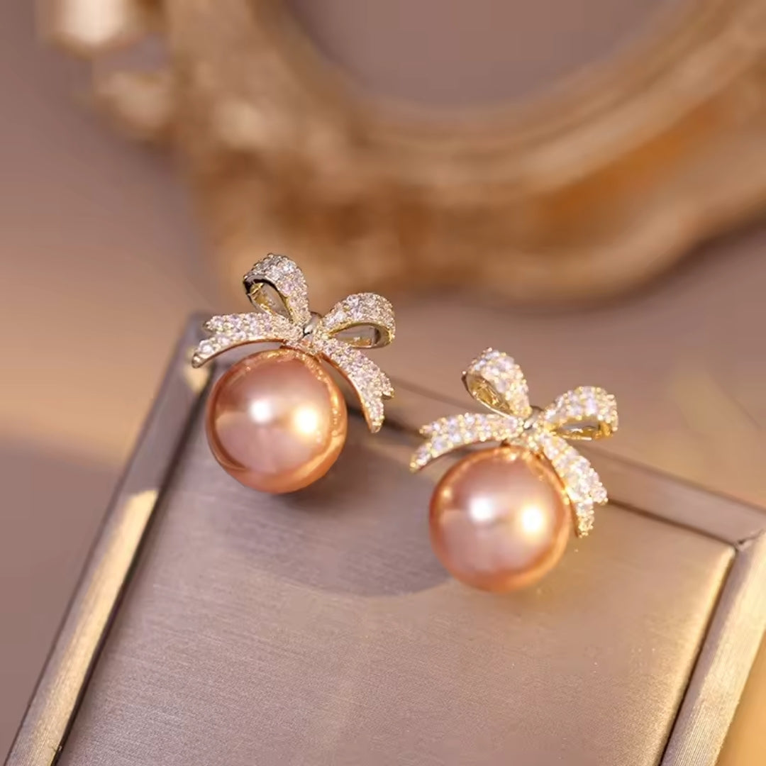 Pearl Bow Earrings
