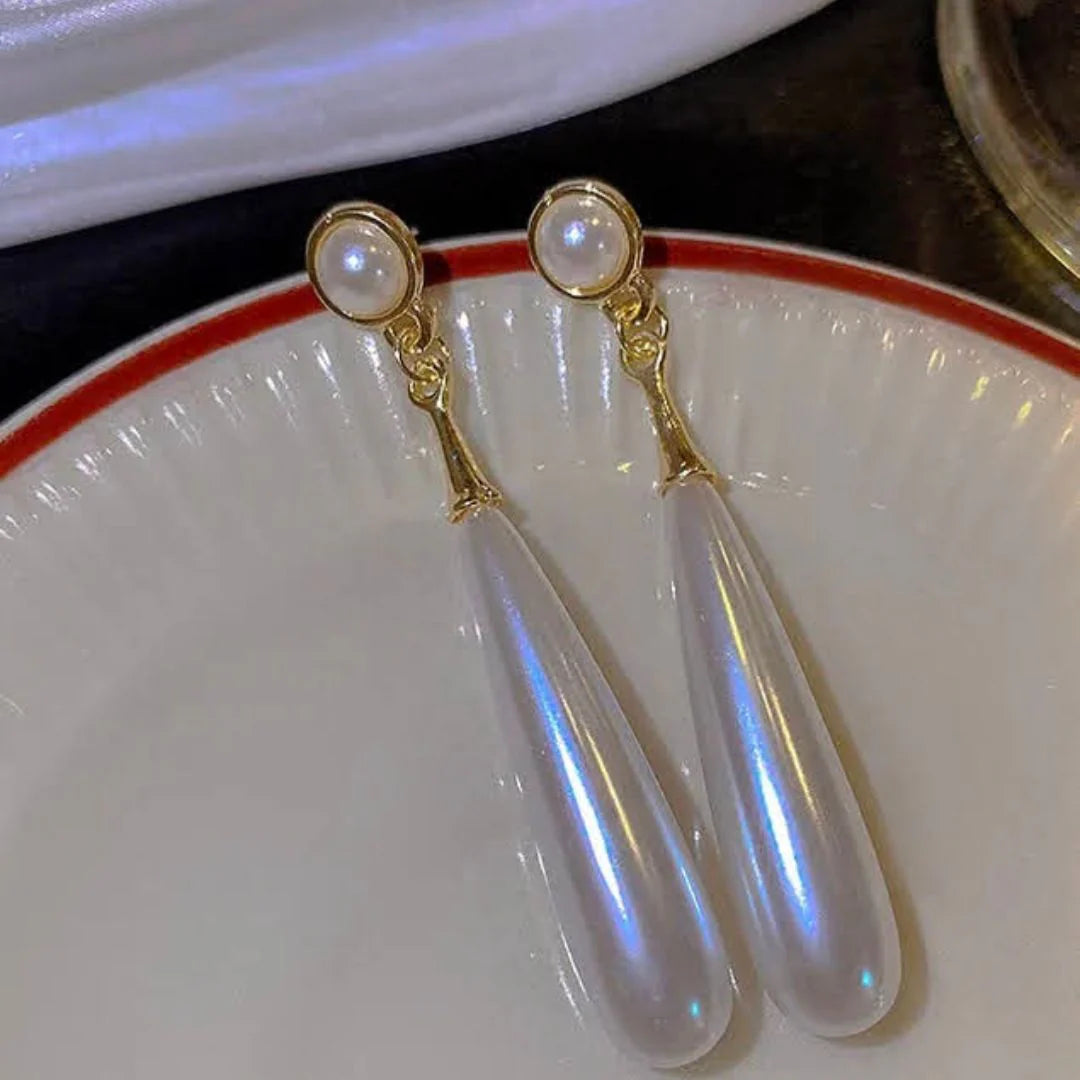 Water Drop Pearl Long Earring